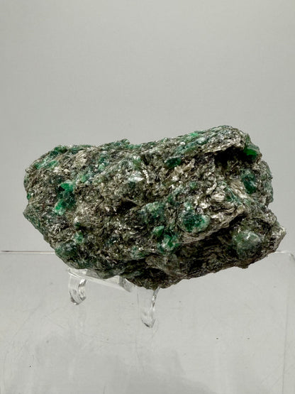 Emerald Mica In Matrix Specimen. Incredible Chrome Muscovite From Zimbabwe. Beautiful One Of A Kind Rare Crystal