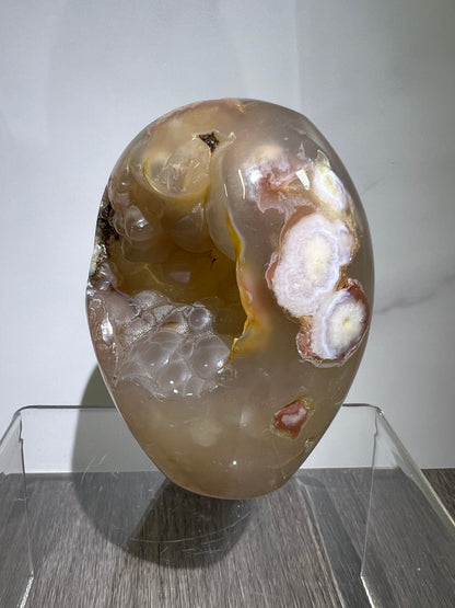 Flower Agate Freeform. Stunning Botryoidal Druzy. Very Unique Display Crystal.