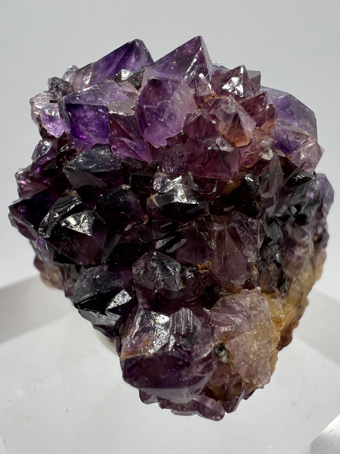 Amethystos Crystal Specimen. Gorgeous Amethyst Cluster From South Africa. Rare Deep Purple Display Crystal
