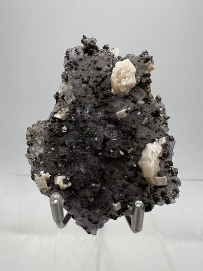 Fluorite And Calcite Specimen. World Famous Yaogangxian Fluorite Cubes. High Quality Mixed Mineral Display Specimen.