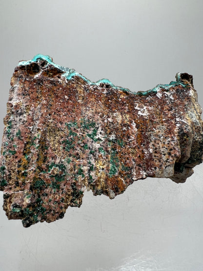 Chrysocolla, Copper, And Malachite Specimen. Rare Druzy Copper On Chrysocolla. Gorgeous High Quality Display Crystal.