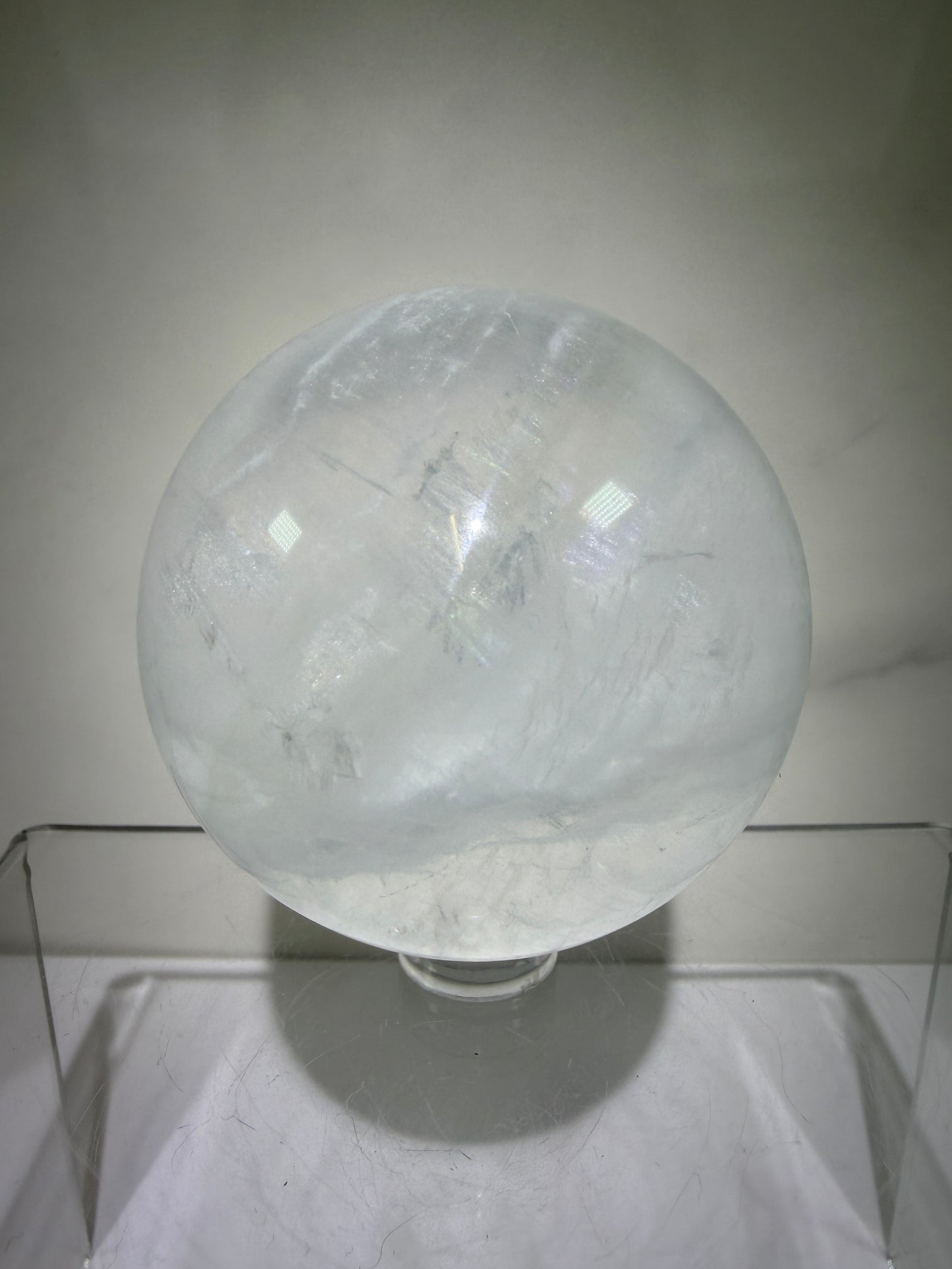 Clear Fluorite Sphere. 60mm. Very Rare Fluorite Display Crystal. High Quality Fluorite From China.