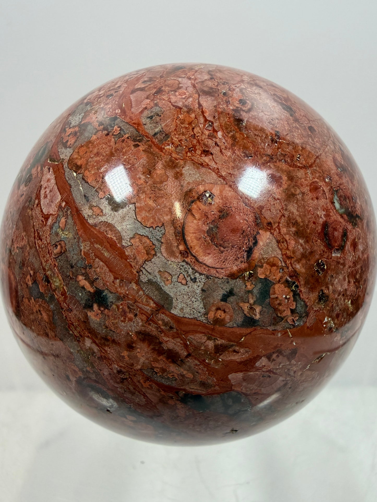 Fire Calcite Crystal Sphere. 53mm. Amazing New Material. Beautiful Display Sphere With A Nice UV Reaction.