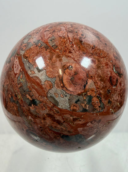Fire Calcite Crystal Sphere. 53mm. Amazing New Material. Beautiful Display Sphere With A Nice UV Reaction.