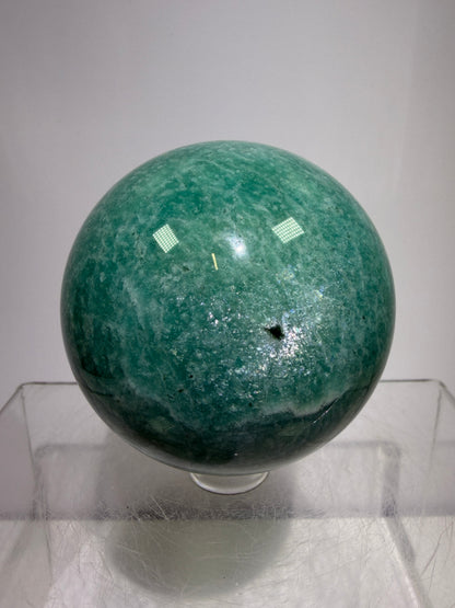 Amazonite Crystal Sphere. 60mm. Amazing Colors And Patterns. Gorgeous Flashy Display Sphere.