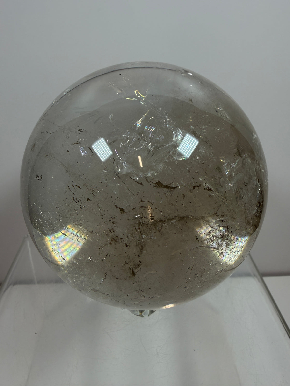 Rutile Quartz Sphere. 82mm. Stunning Large Display Sphere. Gorgeous Light Smoky Rutile Quartz