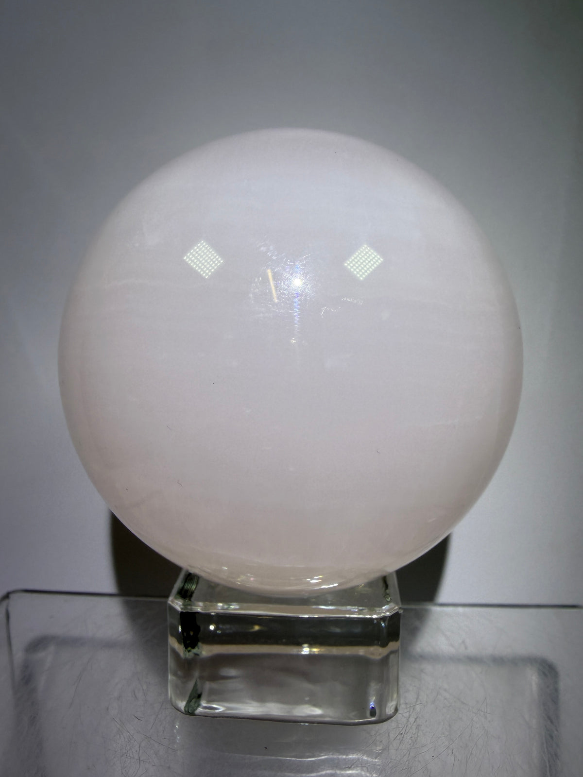 Mangano Calcite Sphere. 70mm. Very Intense Orange UV Reaction. Large High Quality Display Crystal.