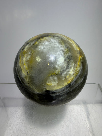 Banded Agate Sphere From Brazil. 57mm. Rare Colors And Patterns On This High Quality Display Sphere