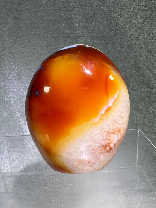 Carnelian Polished Freeform. Stunning Carnelian With Spots Of Orca From Madagascar. Amazing Colors On This High Quality Crystal