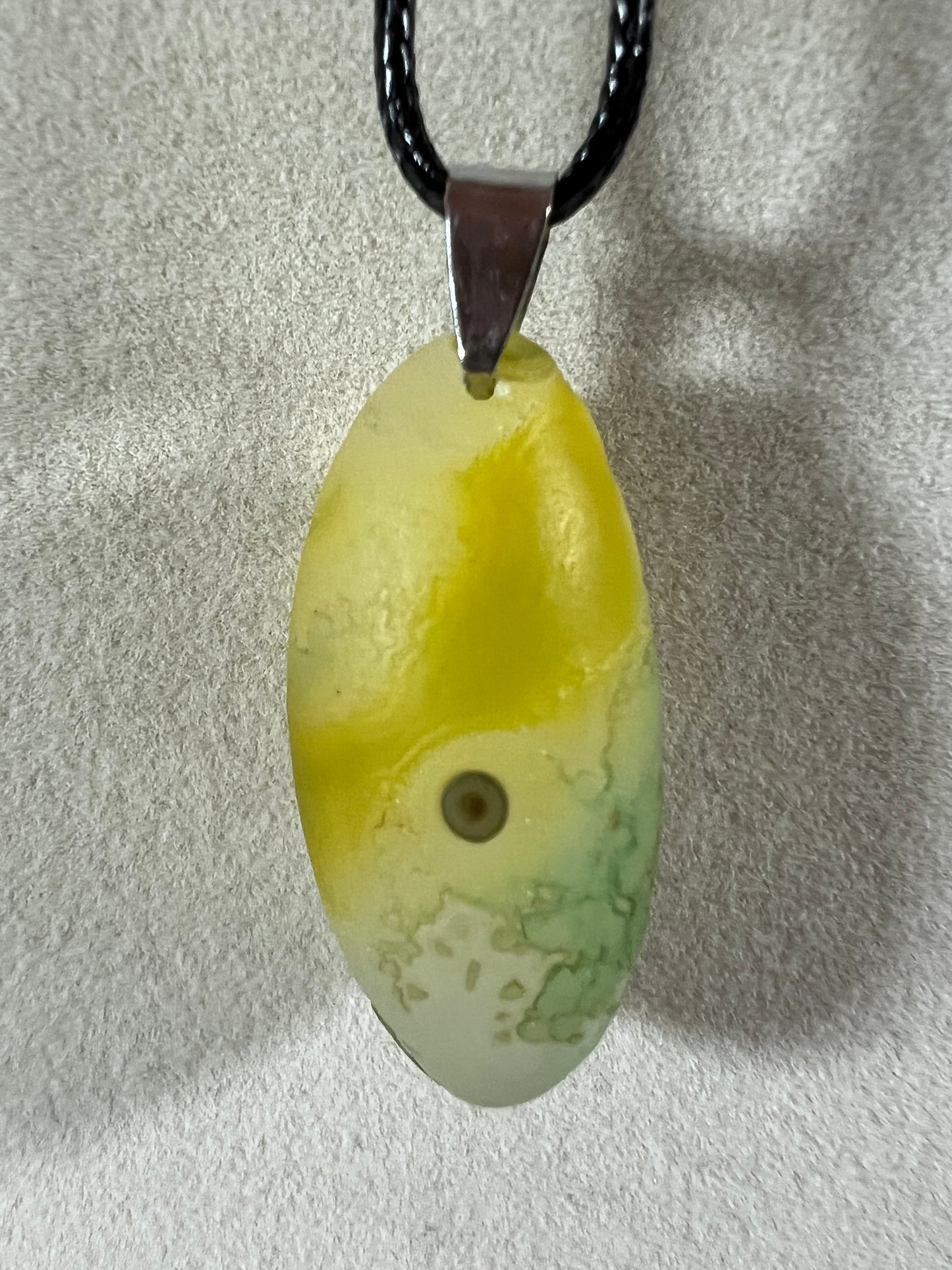 Gobi Agate Pendant. Colorful Green And Yellow Gobi Desert Agate. World Famous Rare Botryoidal Chalcedony. Very Unique Crystal Necklace!