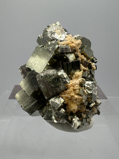 Pyrite Cubes Display Specimen. Amazing High Quality Pyrite Cubes From Peru.