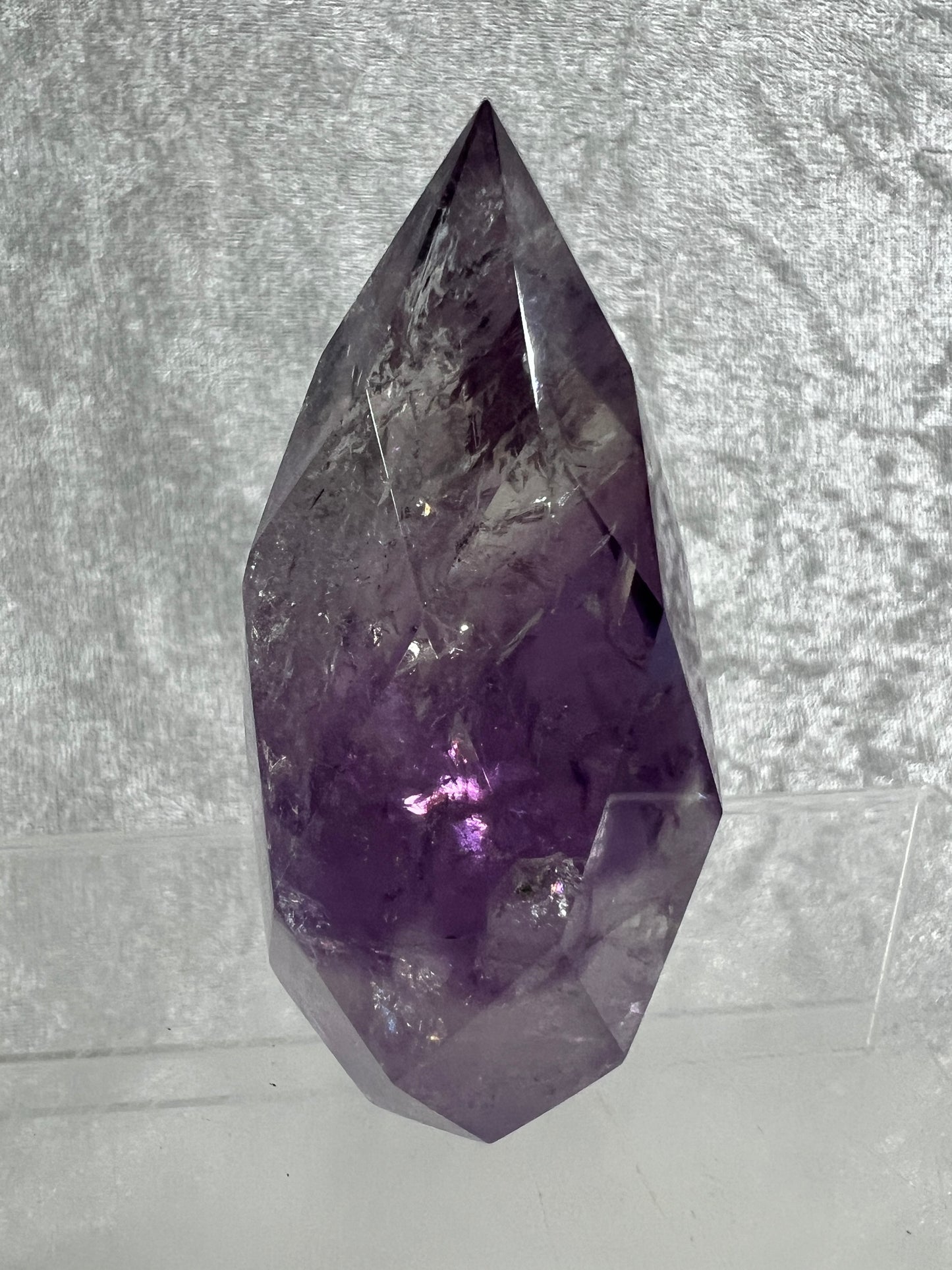 Phantom Amethyst Faceted Flame. Incredible Faceted Amethyst With Amazing Phantoms. High Quality Rare Crystal.