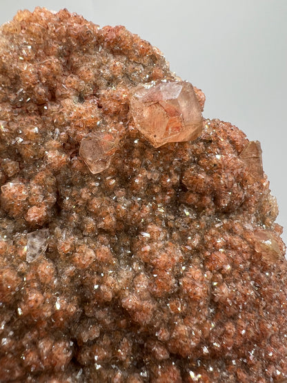 Red Diamond Calcite Specimen. Incredible Flash! Beautiful Calcite Cluster On Matrix. Very Cool Crystal Display Piece.