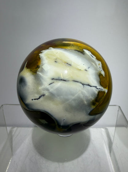 Mookaite Crystal Sphere. 64mm. Gorgeous Rare Colors And Patterns. High Quality Collectors Sphere.