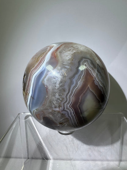 Sashe River Agate Sphere. 75mm. Incredible Display Sphere From Zimbabwe.