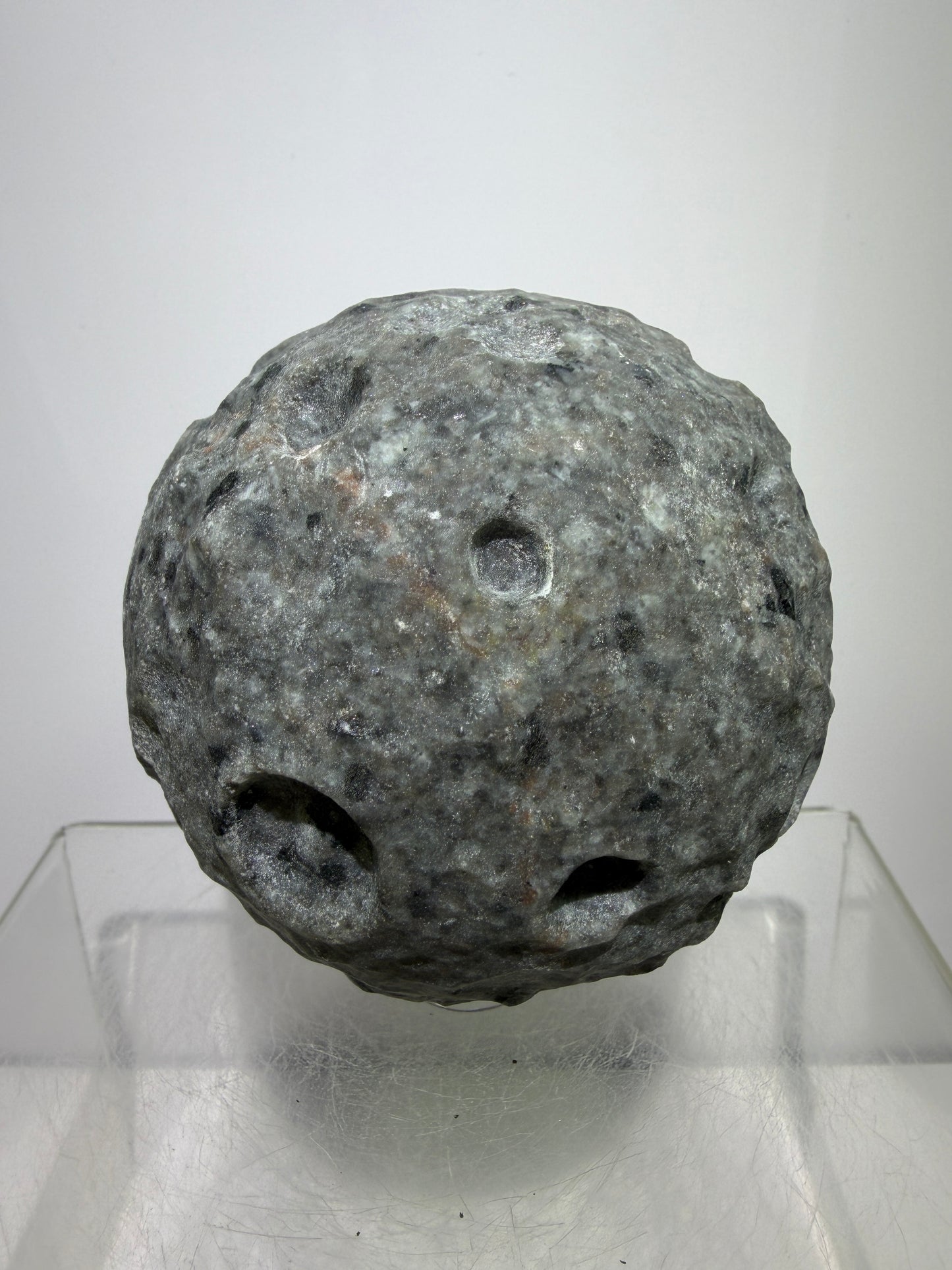 Yooperlite Moon Crystal Sphere. 72mm. Custom Carved Lunar Moonscape. Crazy Fireball Asteroid Display Sphere. Amazing UV Reactive Yooperlite