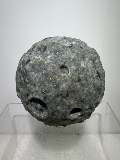 Yooperlite Moon Crystal Sphere. 72mm. Custom Carved Lunar Moonscape. Crazy Fireball Asteroid Display Sphere. Amazing UV Reactive Yooperlite