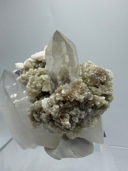 Clear Quartz And Fluorite Display Specimen. World Famous Yaogangxian Cluster. Beautiful Porcelain Fluorite Cubes. High Quality Mineral Specimen.