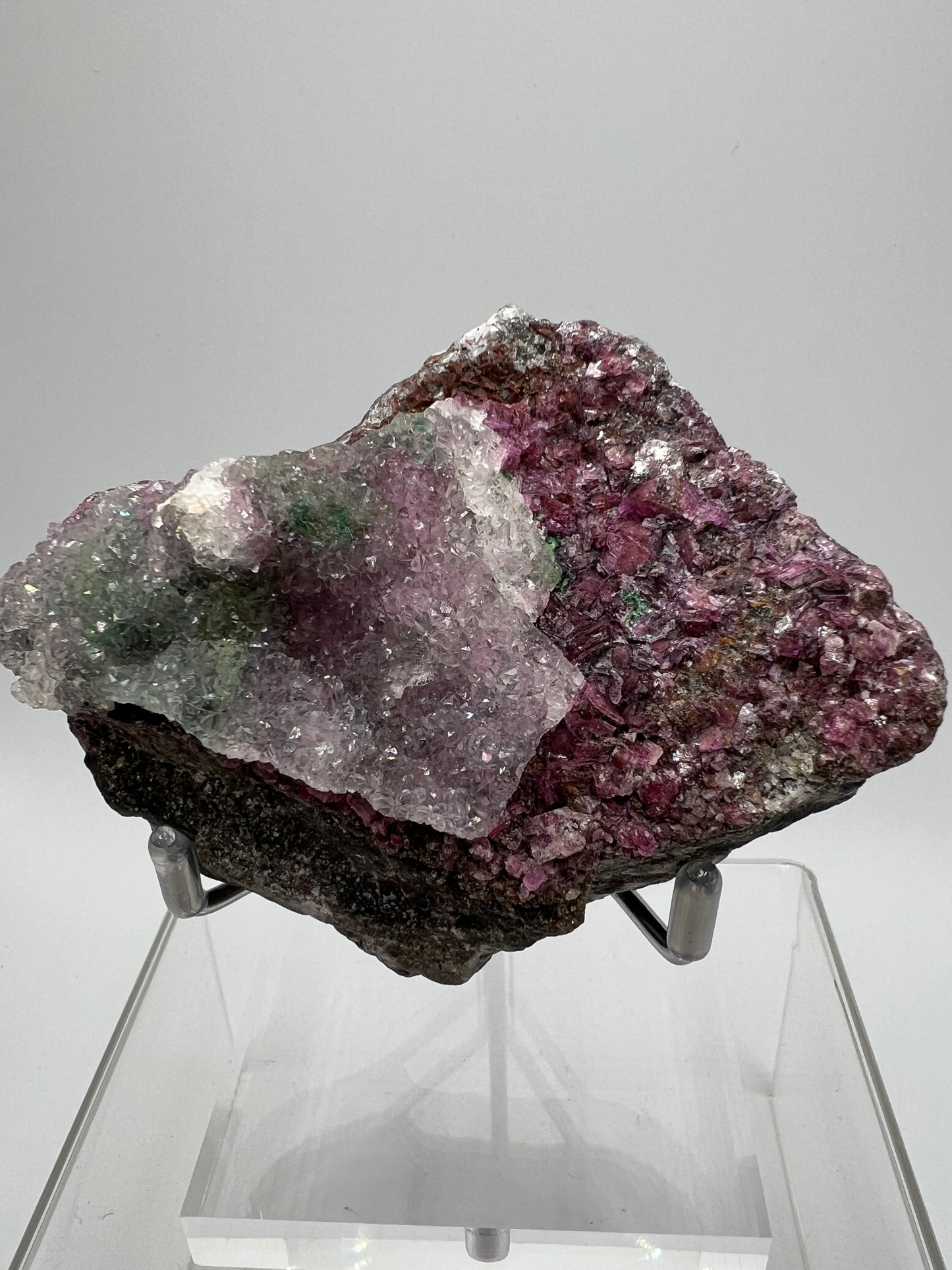Salrose And Malachite Specimen. Stunning Rare Quartz Druzy. Beautiful Cobaltion Dolomite Specimen From The Congo.