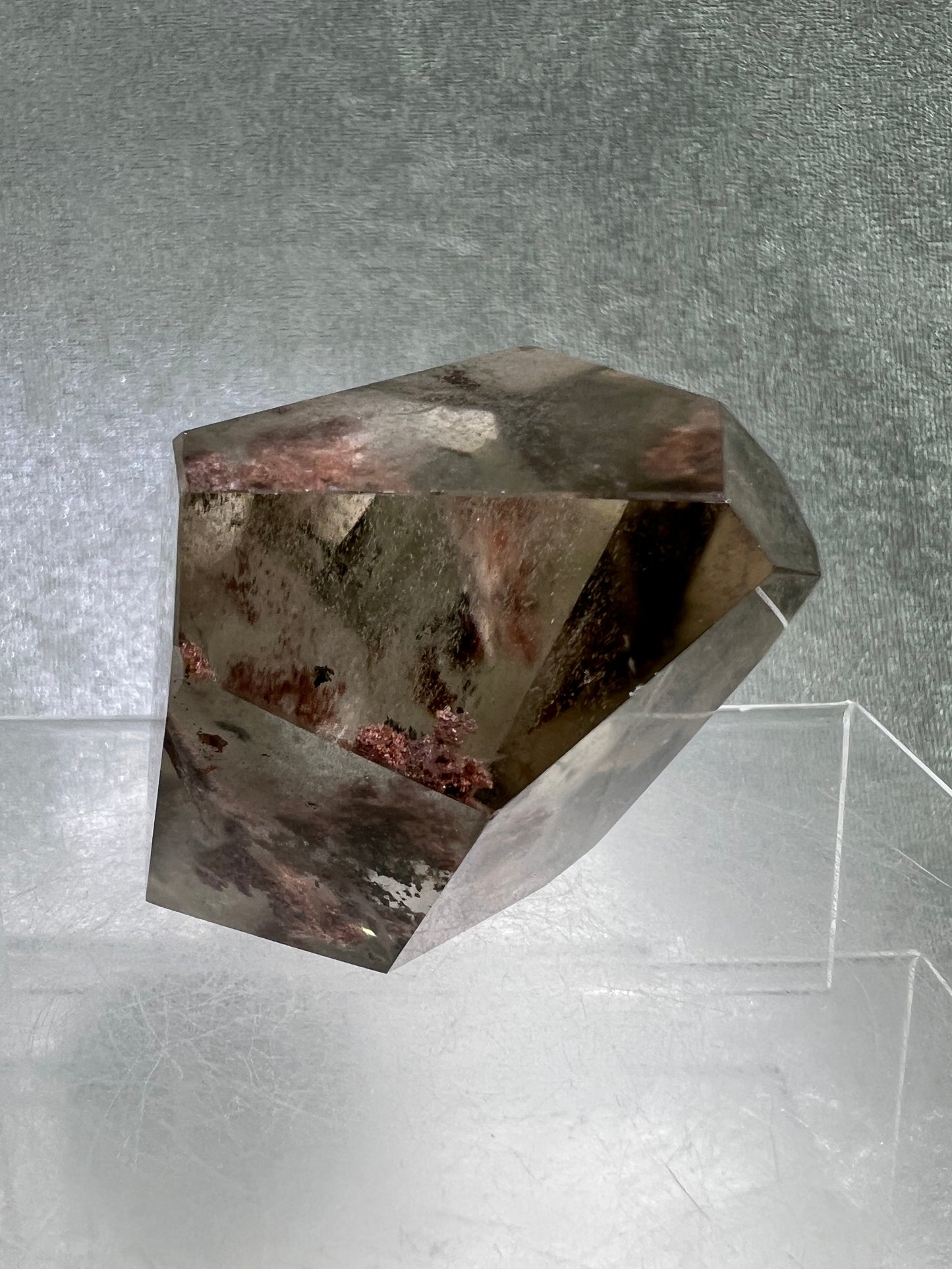 Garden Quartz Polished Freeform. Rare Purple And Red Shaman Quartz. Gorgeous Lodolite With A Beautiful Landscape.