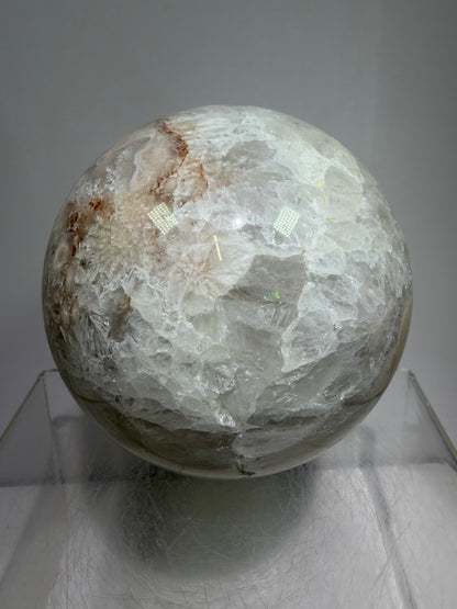 Flower Agate Sphere. 80mm. Amazing Pink Amethyst Flowers. Gorgeous One Of A Kind Display Sphere.