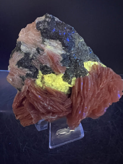 Barite And Cerussite With Galena Specimen. Beautiful UV Display Crystal.