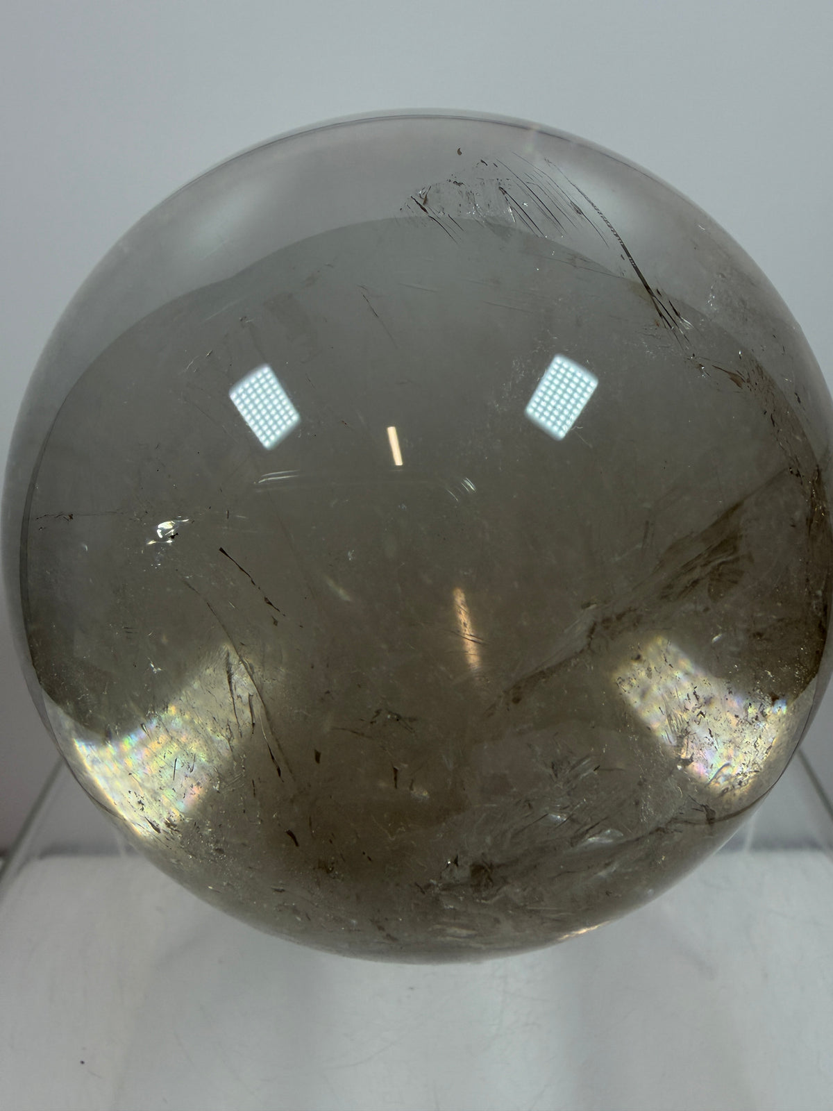 Rutile Quartz Sphere. 82mm. Stunning Large Display Sphere. Gorgeous Light Smoky Rutile Quartz
