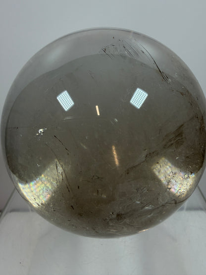 Rutile Quartz Sphere. 82mm. Stunning Large Display Sphere. Gorgeous Light Smoky Rutile Quartz