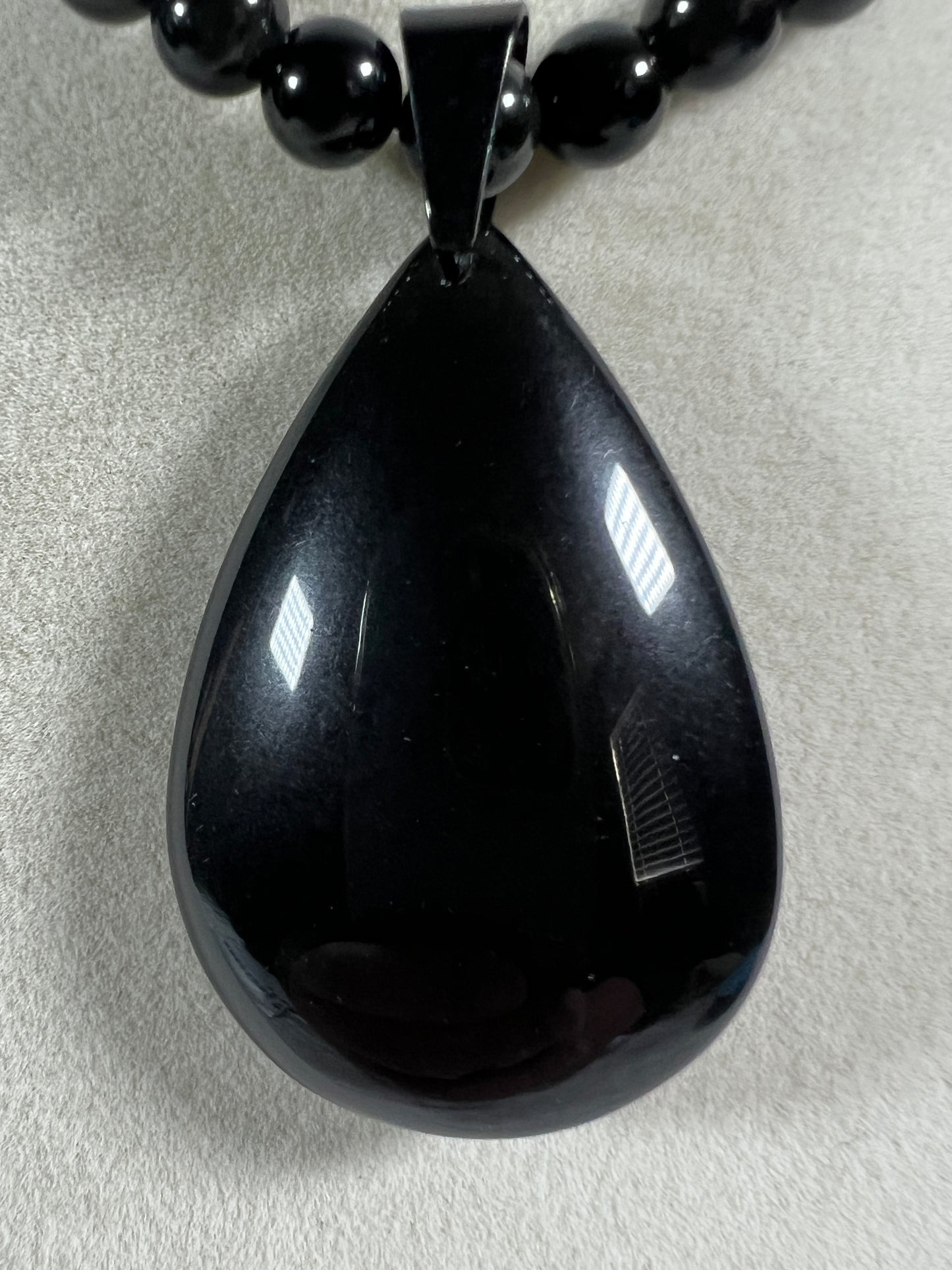 Rainbow Obsidian Pendant. Gorgeous Teardrop Cabochon. Custom Made Beaded Necklace. High Quality Jewelry