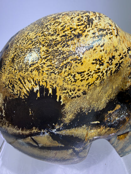 Picture Jasper Skull Carving: Amazing Large Scenic Jasper Carving. Gorgeous Color Combination And Patterns