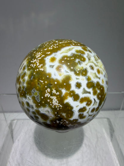 Ocean Jasper Sphere. 52mm. Beautiful Sugar Druzy Sphere. High Quality Amazing Display Crystal