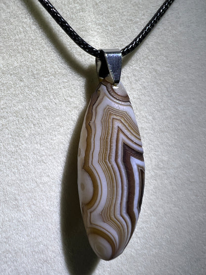 Gobi Agate Pendant. Beautiful Brown And White Gobi Desert Agate. World Famous Rare Botryoidal Chalcedony. Very Unique Crystal Necklace!