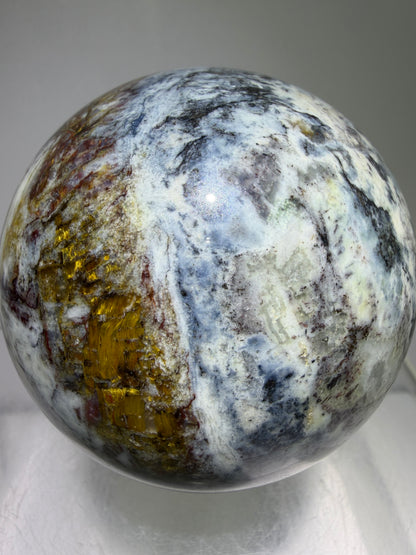 Pietersite Crystal Sphere. 66mm. Stunning Red And Blue Pietersite Crystal. High Quality Rare Display Sphere.