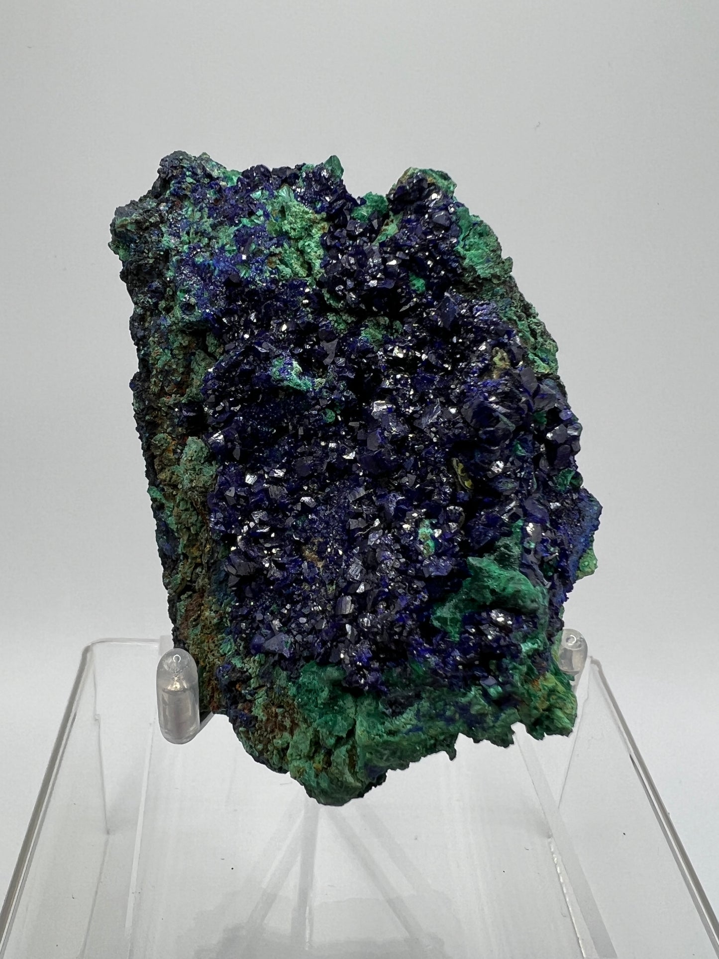 Azurite And Malachite Specimen. Stunning High Quality Azurite Crystals. Beautiful Multi Mineral Cluster.