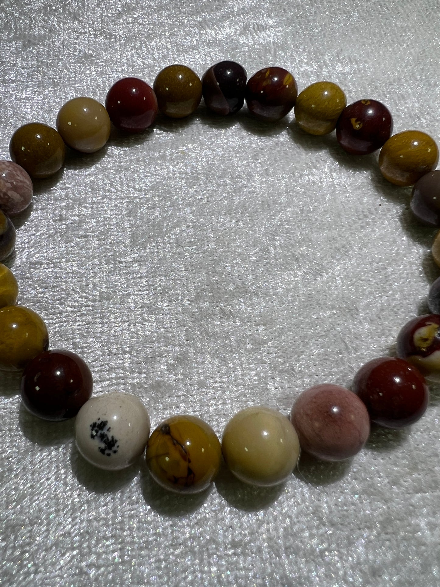 Mookaite Crystal Bead Bracelet. Stunning Colorful Mookaite Bracelet. 10mm. Amazing Crystal From Australia