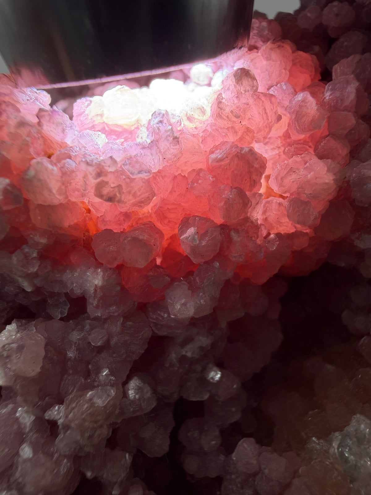 Pink Botryoidal Lepidolite And Tourmaline On A Citrine Matrix. Very Rare High Quality Specimen From Brazil. Gorgeous Large Pink Grape Agate