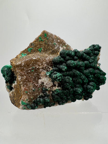 Ball Malachite On A Flashy Dolomite Matrix. Stunning Rare Malachite From Congo. Amazing Mineral Display Specimen.