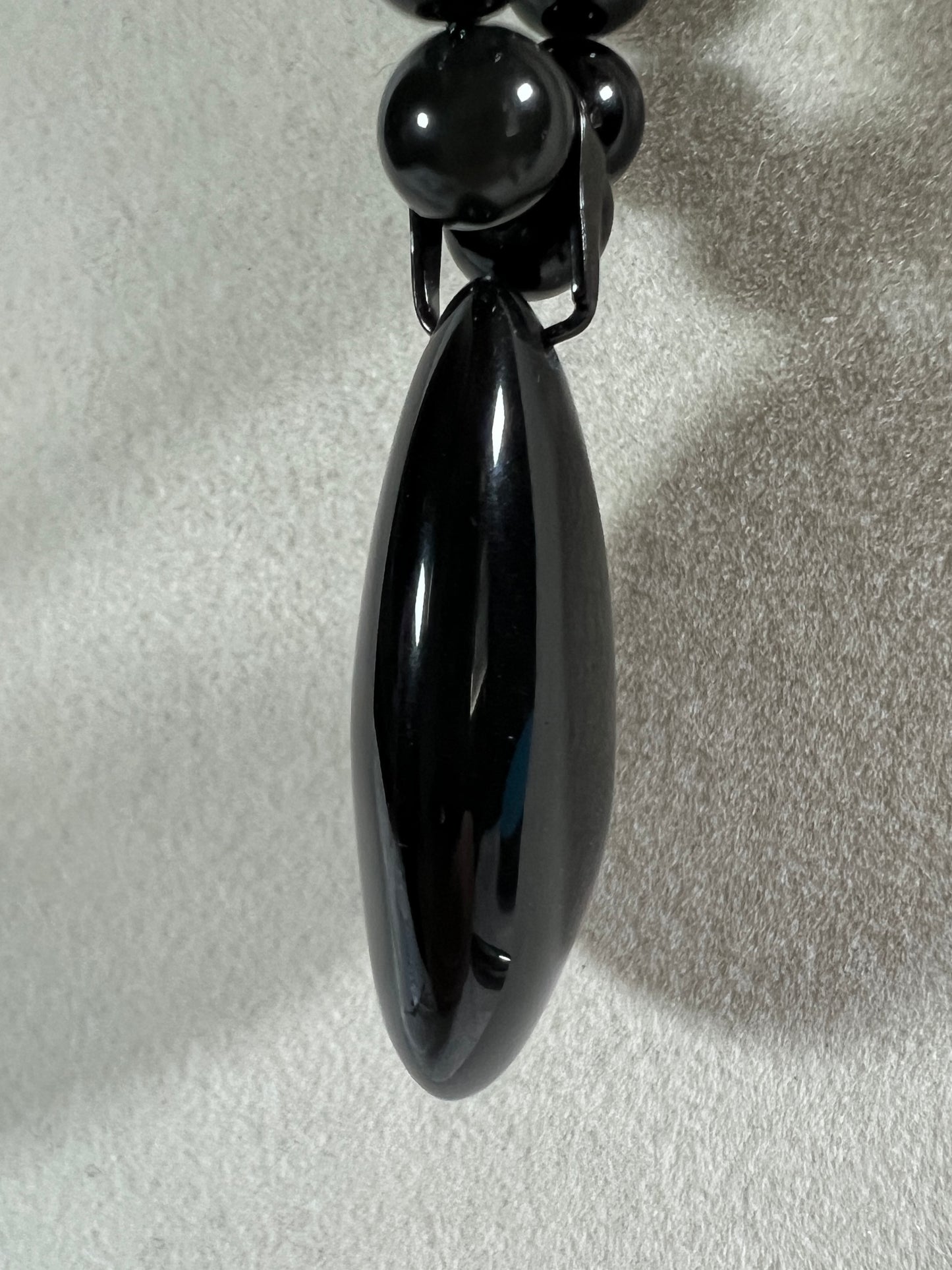 Rainbow Obsidian Pendant. Gorgeous Teardrop Cabochon. Custom Made Beaded Necklace. High Quality Jewelry