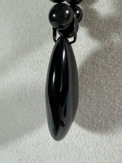 Rainbow Obsidian Pendant. Gorgeous Teardrop Cabochon. Custom Made Beaded Necklace. High Quality Jewelry