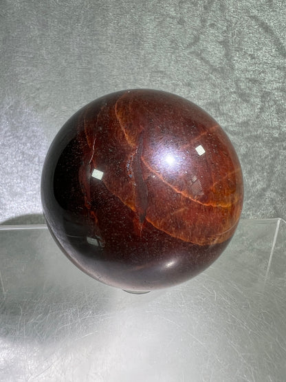 Red Tigers Eye Sphere. 65mm. Amazing Red And Gold Flash! Gorgeous Display Sphere!
