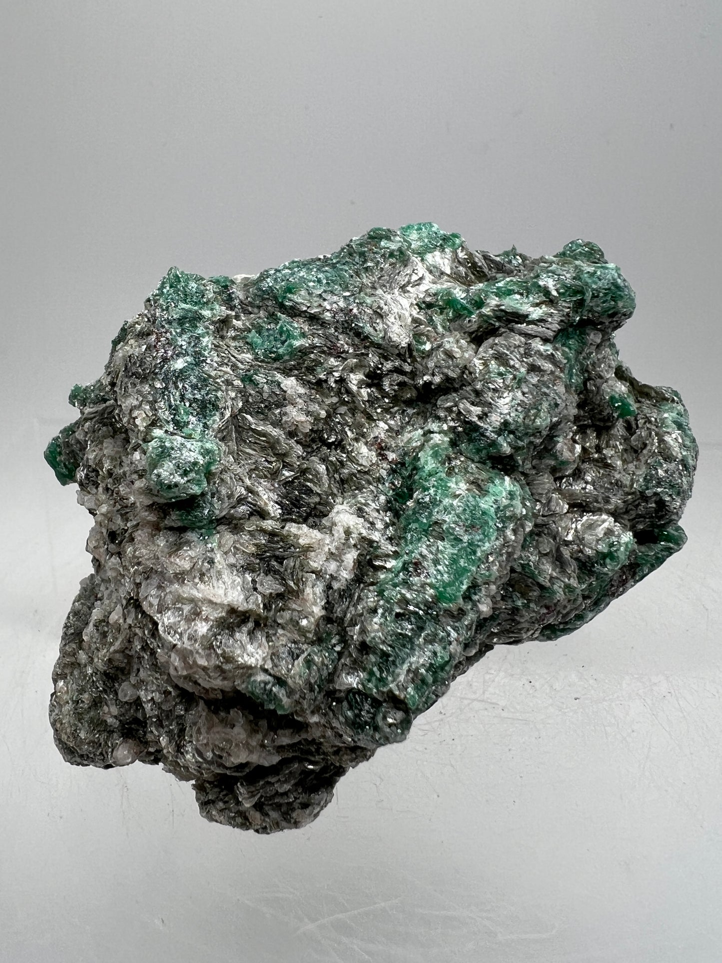 Emerald Mica In Matrix Specimen. Incredible Chrome Muscovite From Zimbabwe. Beautiful One Of A Kind Rare Crystal
