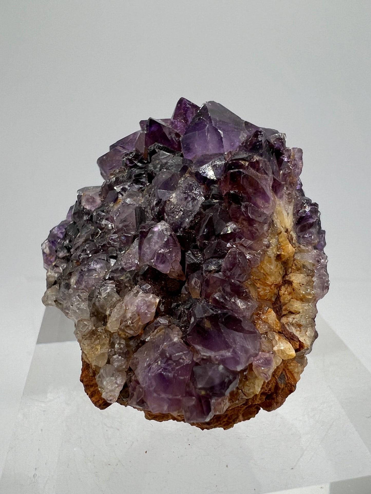 Amethystos Crystal Specimen. Gorgeous Amethyst Cluster From South Africa. Rare Deep Purple Display Crystal