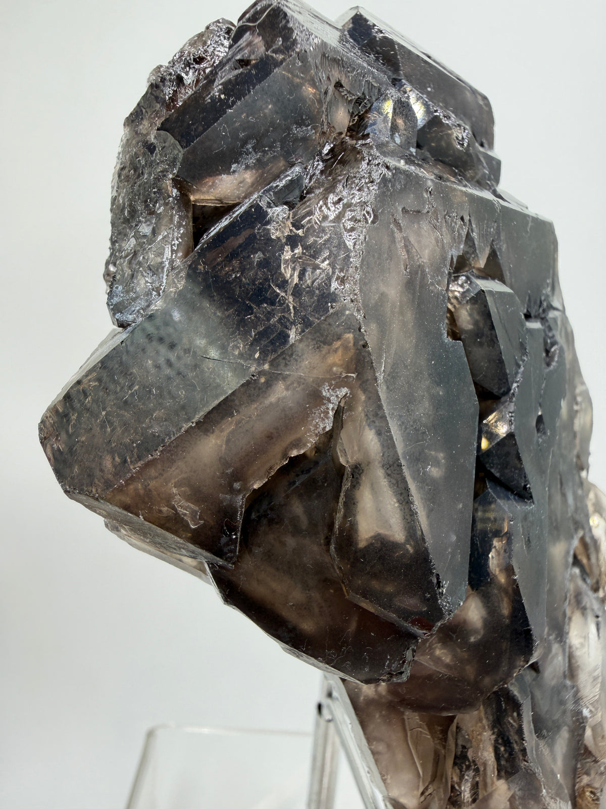 Elestial Quartz Specimen. High Quality Smoky Quartz Cluster. Amazing Colors, Excellent Windows, And Gorgeous Rainbows!