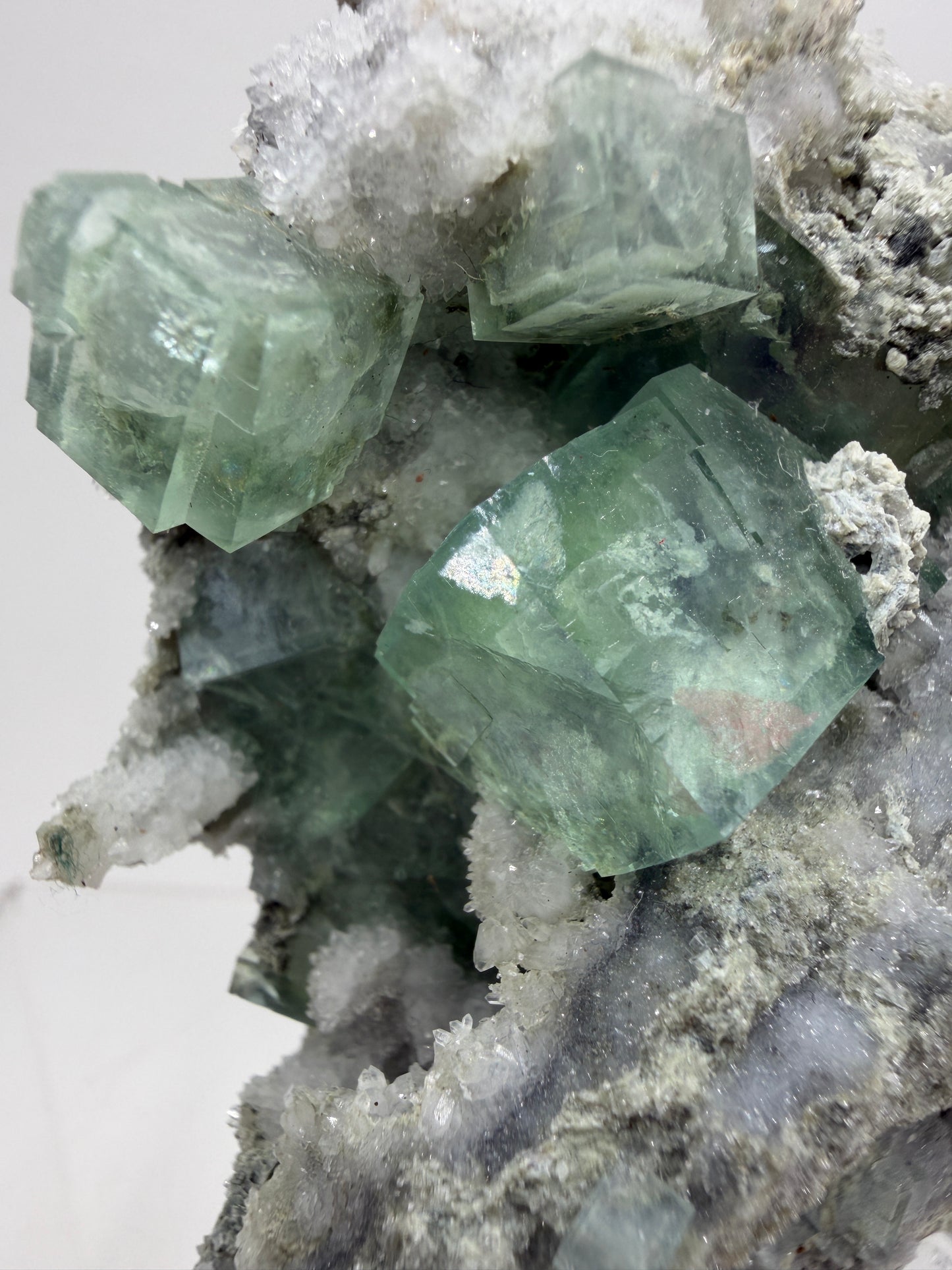 Fluorite Cubes Specimen. Gorgeous Rare Xianghualing Green Fluorite. High Quality Display Crystal