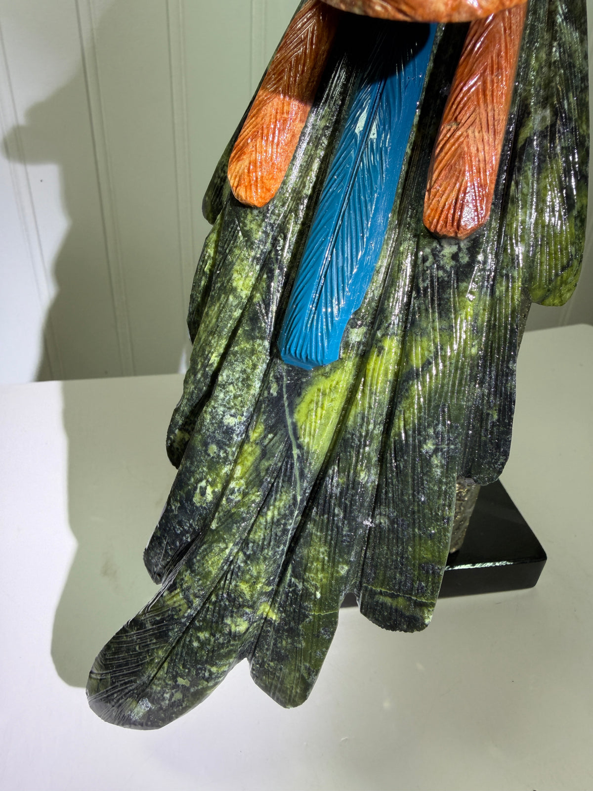 Hand Carved Crystal Parrot From Peru. Extra Large High Quality Display Crystal. Hand Crafted By Local Artisans