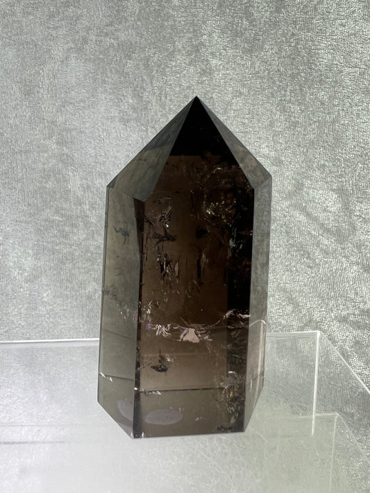 Smoky Quartz Tower. Dark Smoky With Nice Rainbows. High Quality Tower From Madagascar.