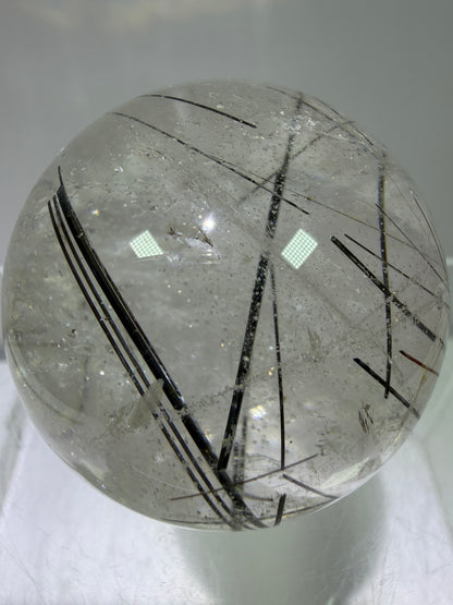 Rutile Quartz Sphere. 43mm. Amazing Combination Of Gold, Copper, And Black Rutilated Quartz. Very Rare Display Sphere