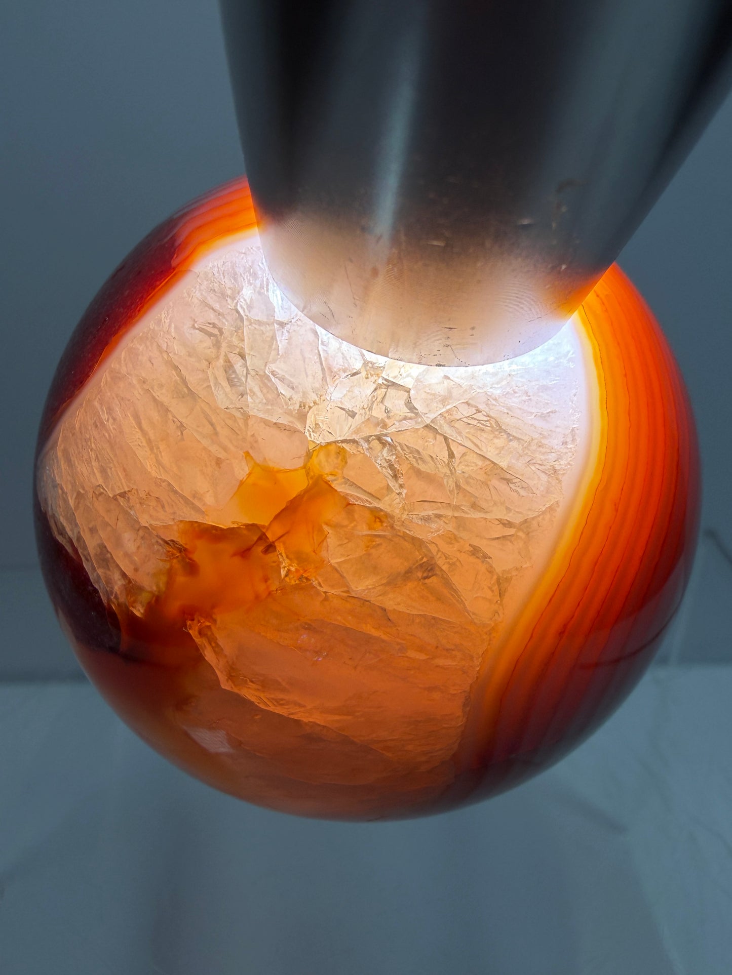 Carnelian Agate Sphere. 53mm. Amazing Patterns And Banding