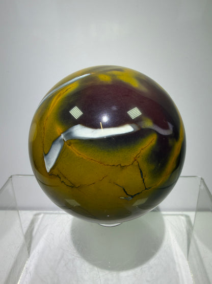 Mookaite Crystal Sphere. 64mm. Gorgeous Rare Colors And Patterns. High Quality Collectors Sphere.