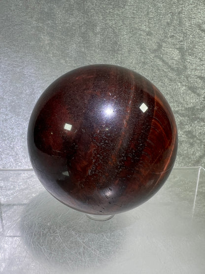 Red Tigers Eye Sphere. 70mm. Stunning Red And Gold Flash! Gorgeous Display Sphere!